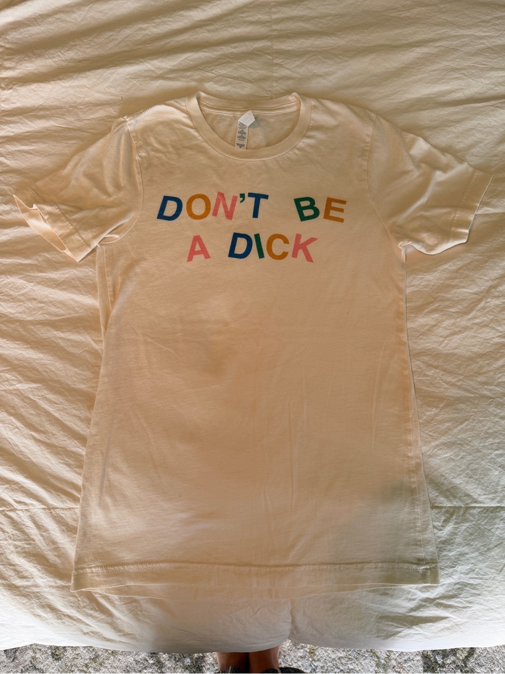 Like New * XS * Cream Tshirt with fun message